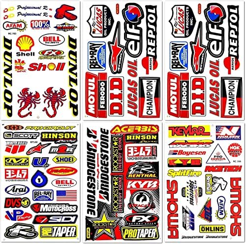 Motocross Motorcross Dirt Bike Dirtbike Motociclete Moto Race Accesorii ATV Sponsor Logos Casca Piese de curse Pack 6 Vinil Graphics Sticker Decal Foaie D6724 Best4Buy