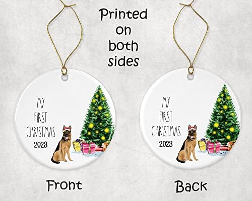 Adazzoo German Shepherd Ornament-Pet Ornament-Christmas Ornament Cadoment pentru iubitorii de câini-primul Crăciun Keepsake
