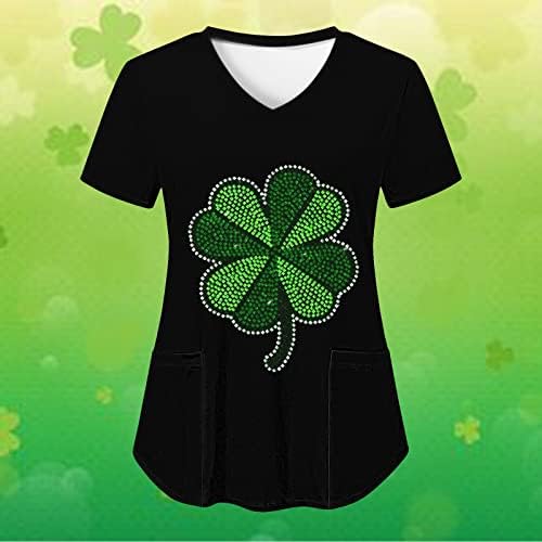 Femei St. Patrick ' s Day Shirt irlandez Verde Crewneck maneca scurta Tee Topuri Lady Workwear tricouri bluze Dressy tunici