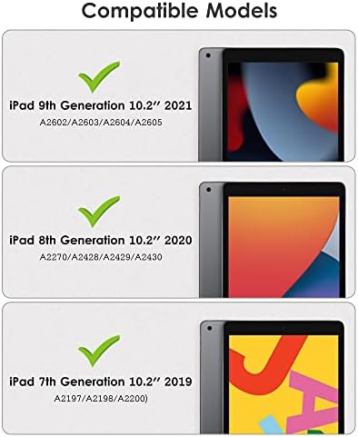 DTTO pentru iPad 9/8/7th Generation 10.2 inch 2021/2020/2019 Carcasă, model de mătase premium Slim Trifold Stand Cover - Smart