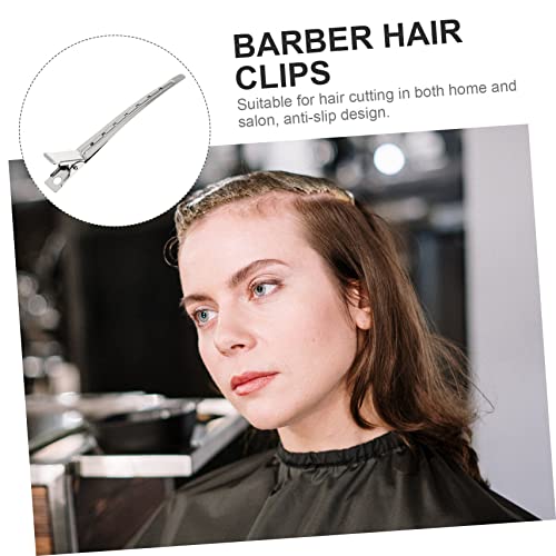 Luxshiny 12pcs Barber Fixing Clip de plastic Clipuri de plastic Aligator Clipuri de păr metal Metal Hair Barrettes Clip pentru