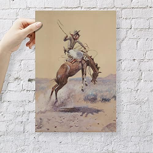 NSQQBQQ VINTAGE Cowboy Decor Afise pentru camera estetică Charles Marion Russell Art imprimeu Canvas Wall Art Horse Poster