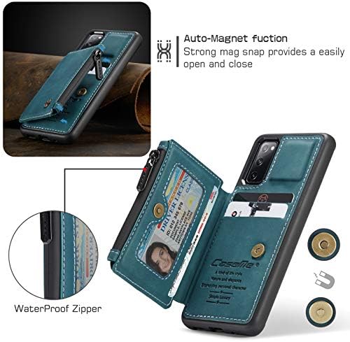 Ueebai caz pentru Samsung Galaxy S20 FE 5G, epocă PU piele caz cu RFID blocare fermoar buzunar portofel capac Card sloturi