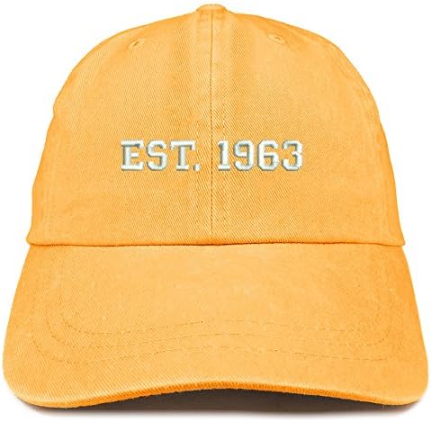 Magazin de îmbrăcăminte la modă EST 1963 Brodered - 60th Birthday Pigment Pigment Dyed Cap spălat