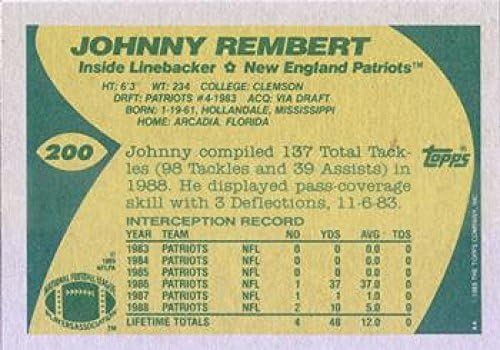 1989 Topps 200 Johnny Rembert NM-MT RC Rookie Patriots
