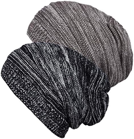 Senker moda 2 Pack iarna Slouchy Beanie pălărie pentru femei & amp; bărbați, tricot moale confortabil supradimensionate cald
