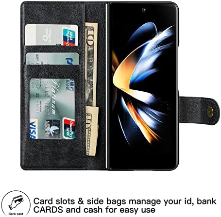 Suzii pentru Samsung Galaxy Z Fold 4 5g portofel caz cu suport S Pen, Elegant PU piele Flip Folio caz cu slot pentru Card RFID