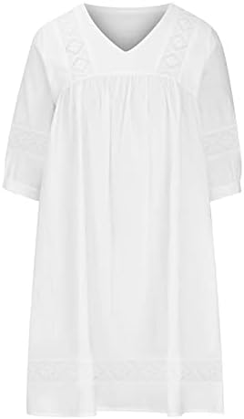 Rochii pentru femei 2023 dantelă de vară rochie alb -culoare alb coloșă cu gât rochie cu mânecă mini rochie scurtă liberă