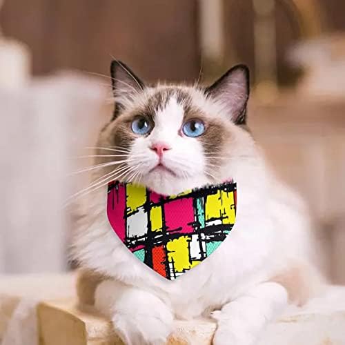 Art Color Graffiti Dog Bandana Eșarfă de guler pentru animale de companie reglabile pentru pisici drăguțe pentru pisici pentru