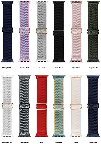 Fashion Benzi din nylon întins compatibil cu Apple Watch Band 42mm 44mm 45mm, Arrow Style reglabil Elastics Loop curea pentru