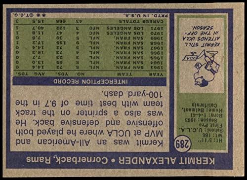 1972 Topps 289 Kermit Alexander Los Angeles Rams Ex/MT+ Rams UCLA