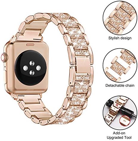 Mesime compatibil cu Apple Watch Band cu cazul 44mm pentru femei