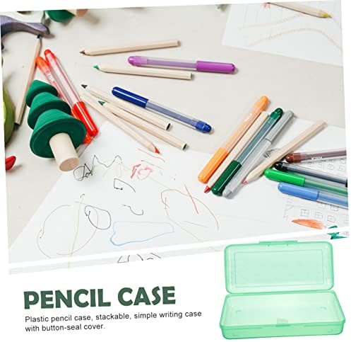 BestOyard 7 PC -uri cu creion din plastic Copii Creioane mici recipient de depozitare container clar recipient pictură carcasă