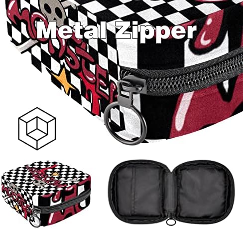 Checkerboard epocă geanta pentru șervețel sanitar geanta de depozitare tampoane de călătorie colectează geantă pentru îngrijire