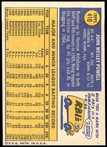 1970 Topps 410 Boog Powell Baltimore Orioles Ex/Mt Orioles