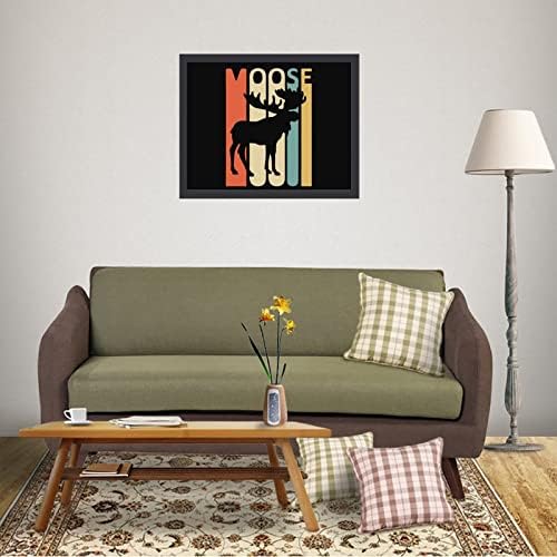 Stil vintage Moose din lemn cadru de artă fotografii de artă afișare imagine de perete pentru casă decorativă de acasă