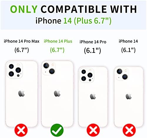 Husă portofel FYY pentru iPhone 14 plus husă compatibilă cu MagSafe, portofel din piele PU Husă pentru Telefon Flip Folio husă