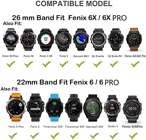 MURVE 26/22mm Watchband pentru Garmin Fenix ​​6 6S 6X Pro 5 5x 5s Plus 3HR 935 945 D2 Silicon Band Release Quick Watch Easyfit