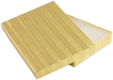 Regal - 10 de ambalaj bumbac umplut folie de aur cutie Bijuterii Cadou și cutii de vânzare cu amănuntul 5.25 X 3.75 x 1 Inch