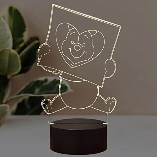 Laysinly Winnie Bear lumină de noapte 3D, Purcel Eeyore ' s Friend Decoration Night Light pentru copii, USB Touch Desk Lamp
