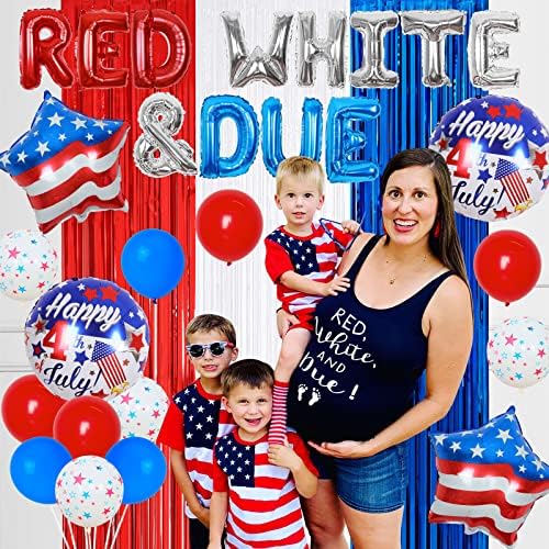 4 iulie decorațiuni de duș pentru bebeluși roșu alb și baloane scadente banner cortină pentru genuri patriotice dezvăluie independența