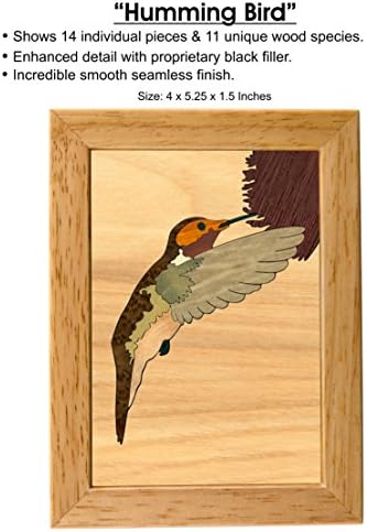 Marqart Hummingbird Wood Art Gift Gift Cutie și cutii de bijuterii - Handmade SUA - Calitate de neegalat - unic, nu sunt doi