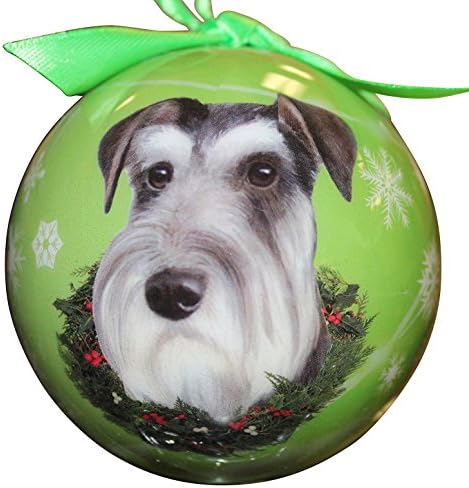 Pur și simplu argintiu - Schnauzer Ball Ornament Ornament pentru câini pentru câini de Crăciun pentru animale de companie Cadou
