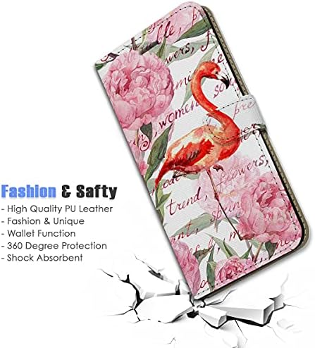 pentru iPhone 11, Husă pentru telefon cu portofel Flip, A24451 Flower Flamingo