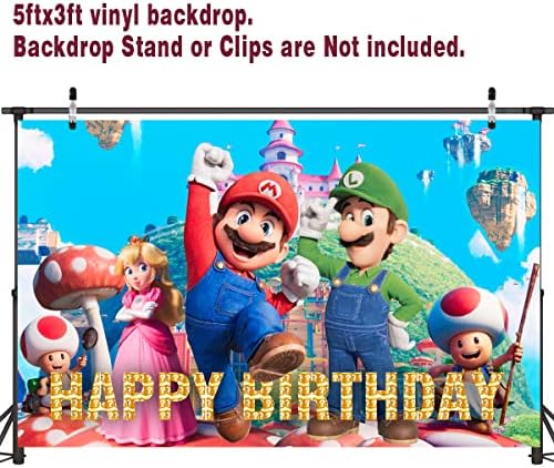 Super Bros Mario La Mulți Ani fundal fotografie fundal Joc video temă petrecere de naștere Banner decorațiuni Consumabile Copii