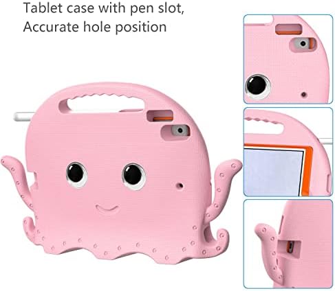 Carcasă pentru tabletă, capac de protecție, tabletă pentru copii, compatibilă cu iPad 10.2 cu bara de protecție a mânerului | Stand de protecție pentru copii, copertă tabletă EVA Sockproof Lightweight Droproof (Culoare: P