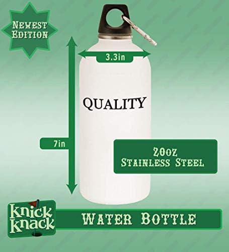 Cadouri Knick Knick Anime și Chill - Sticlă de apă din oțel inoxidabil 20oz cu carabină, alb