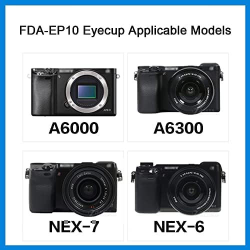Fanzr EP10 Eyecup Eyepiece Viewfinder Compatibil pentru Sony Alpha A6000 A6100 A6300 Cameră NEX-6 NEX-7, FAN-US-OS-OS-2X EP-10