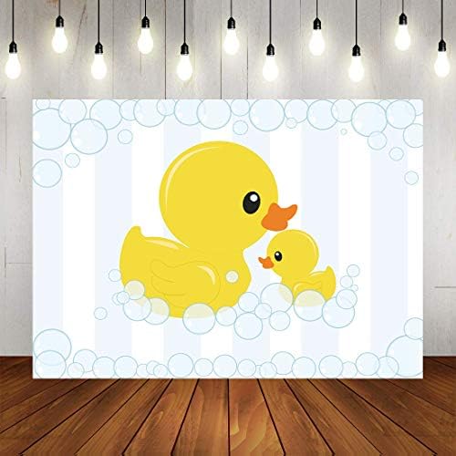 7x5ft fotografie fundal drăguț mic rață galben Tema Baby Shower Bubble fundal Ducky Party eveniment decoratiuni Banner poze