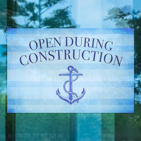 CGSIGNLAB | Deschideți în timpul construcției -dungi nautice Fereastra Window | 30 x20