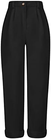 HDZWW Pantaloni cu picioare drepte Femei cu buzunare Festival Corduroys Joggers Solid Zipper Regular Fit Lounges Long Outdoor