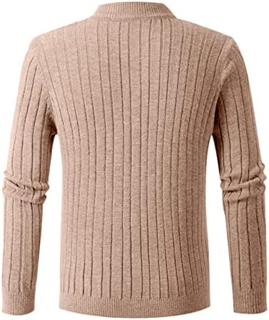 Haina lungă grea pentru bărbați pentru bărbați moda timp liber lână solidă tricotat versatil guler cu mânecă lungă cardigan