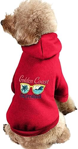 Vintage Golden Coast California California Hlugi pentru animale de companie Moale haine calde de câine cald pulover pentru
