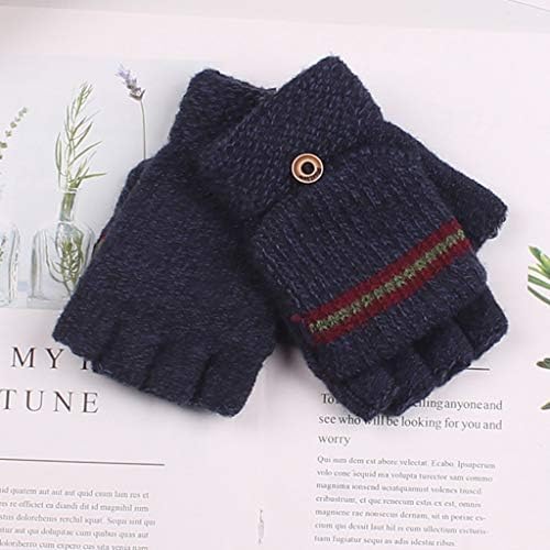 KAGAYD Copii Băieți Fete mănuși Fingerless iarna cald jumătate deget mănuși băiat iarna tricot mănuși cu un deget pentru vreme