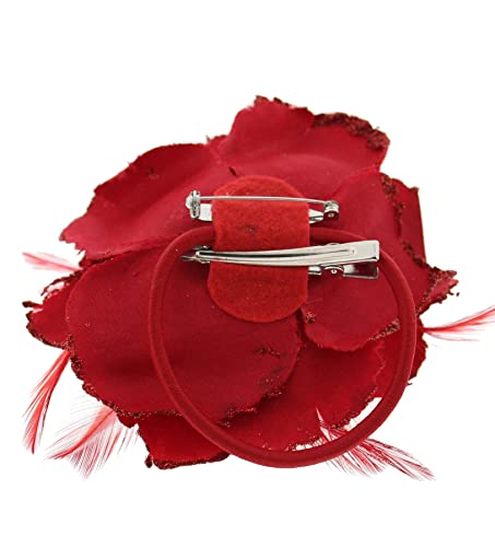 Topkids Accesorii Rose Floare Clip de păr Brâu de păr Broșă de siguranță Pin Pin Fair Floral Corsaj Fascinator Banda de păr