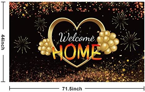 Lnlofen bun venit acasă Banner semn decoratiuni, mare bun venit acasă fundal Consumabile, Aur Negru Homecoming Poster foto
