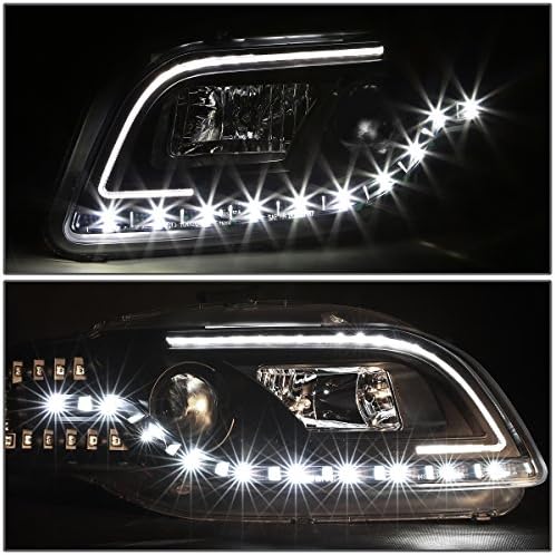 LED DRL carcasă neagră proiector faruri Lămpi + set de instrumente compatibil cu Audi A4 Quattro S4 Sedan / vagon 05-08