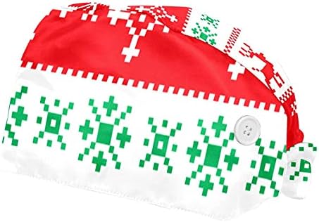 Niaocpwy 2 pachet colorat de pomuri de Crăciun Capace de lucru cu bandă de transpirație pentru bărbați pentru femei, șapcă