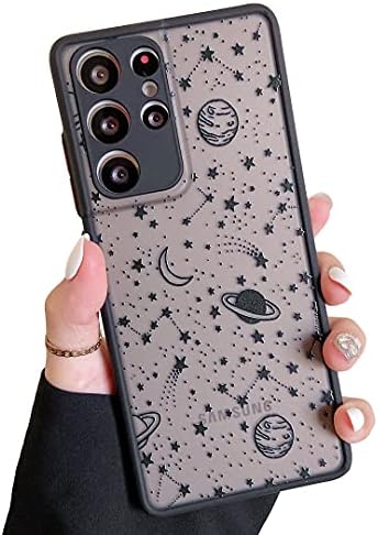Ztofera Compatibil cu Samsung Galaxy S21 Ultra 5G Carcasă, Planet Sky Star Pattern Telefon de protecție Telefon translucid