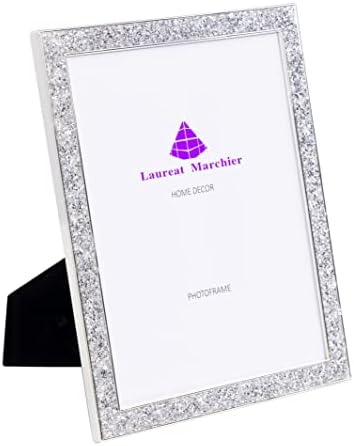 Laureat Marchier 8x10 Crystal Glass Metal Frame Set de 2, cadre foto pentru perete sau decor de masă