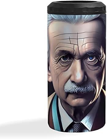 Albert Einstein Portret izolat Slim Can Can Can - Graphic Can Cooler - Insulat Slim izolat Can Can Cooler