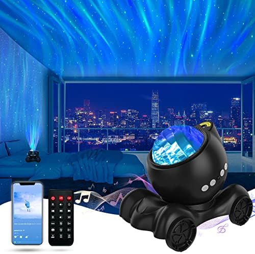 Proiector Enokik Aurora, proiector Galaxy pentru dormitor difuzor Bluetooth încorporat, proiector de lumină de noapte pentru