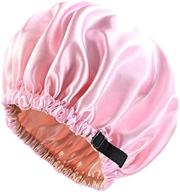 Satin Bonnet reglabil cap Dimensiune somn mătase Bonnet pentru femei bărbați dublu strat Satin căptușite Berry Găleată pălărie