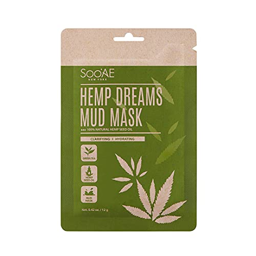 Mască de noroi Soo ' Ae Hemp Dreams, clarificatoare și hidratantă, mască de spălare formulată cu ulei de semințe de cânepă