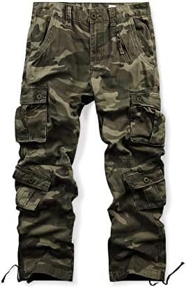 Pantaloni de marfă militari casuali din Ochenta, pantaloni de lucru Baggy Camo cu 8 buzunare