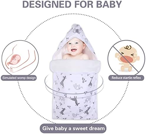 Băie de swddle pentru copii Elstey pentru 0-3-6 luni, băiat, pepinieră nou-născuți care primesc pături, un sac de dormit cu glugă preemie moale, haine unisex pentru sugari,